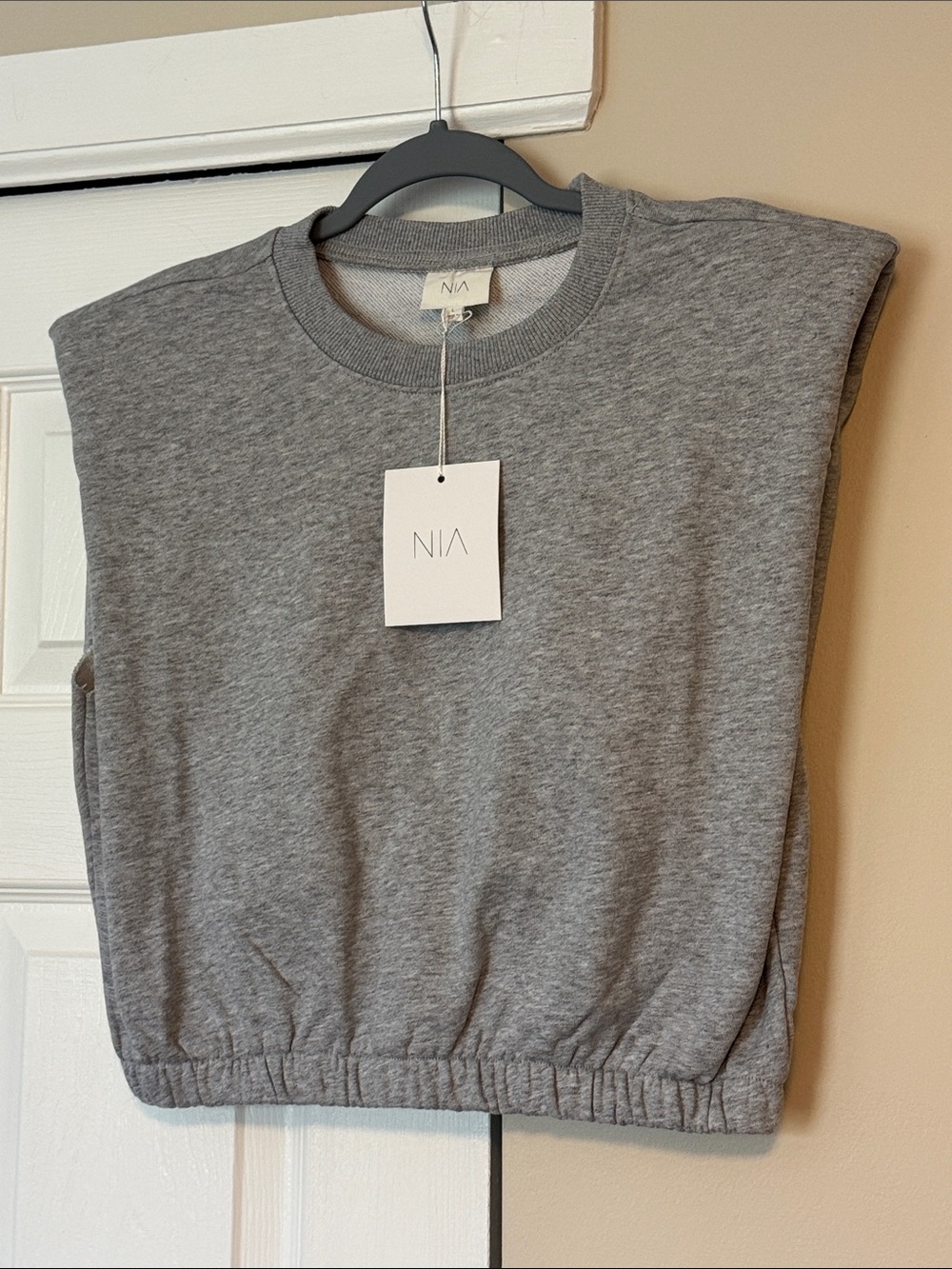 NIA Light Grey Ribbed Crewneck Tank